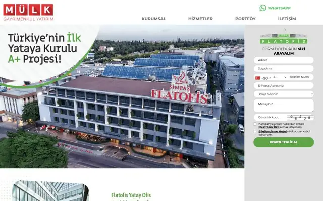 Sinpaş Flatofis için tasarladığımız proje sayfası